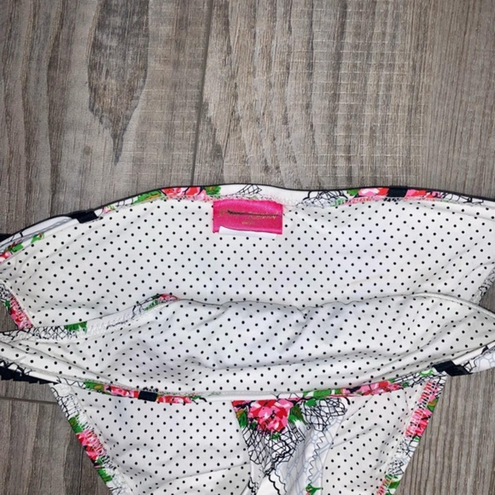 Betsey Johnson Swim Floral ruffle Bikini Bottoms S - Picture 3 of 4